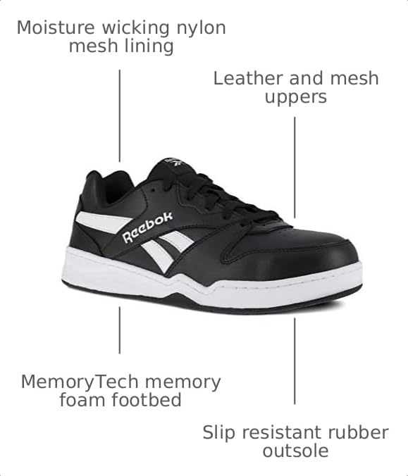 Image of Reebok Royal BB4500 Hi2 High Top Sneakers for Men, Black or White Mens Basketball Shoes, Medium or Wide Width Size 7 to 14 Athletic Mens Shoes