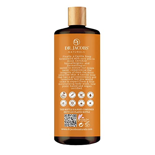 Dr.jacobs Naturals All-Natural Castile Orange + Ginger Body Wash With Plant-Based Ingredients-Gentle And Effective-Sulfate-Free,Paraben-Free, Cruelty-Free Formula For Nourished Skin (32 Oz, 1 Pack) #TOP4