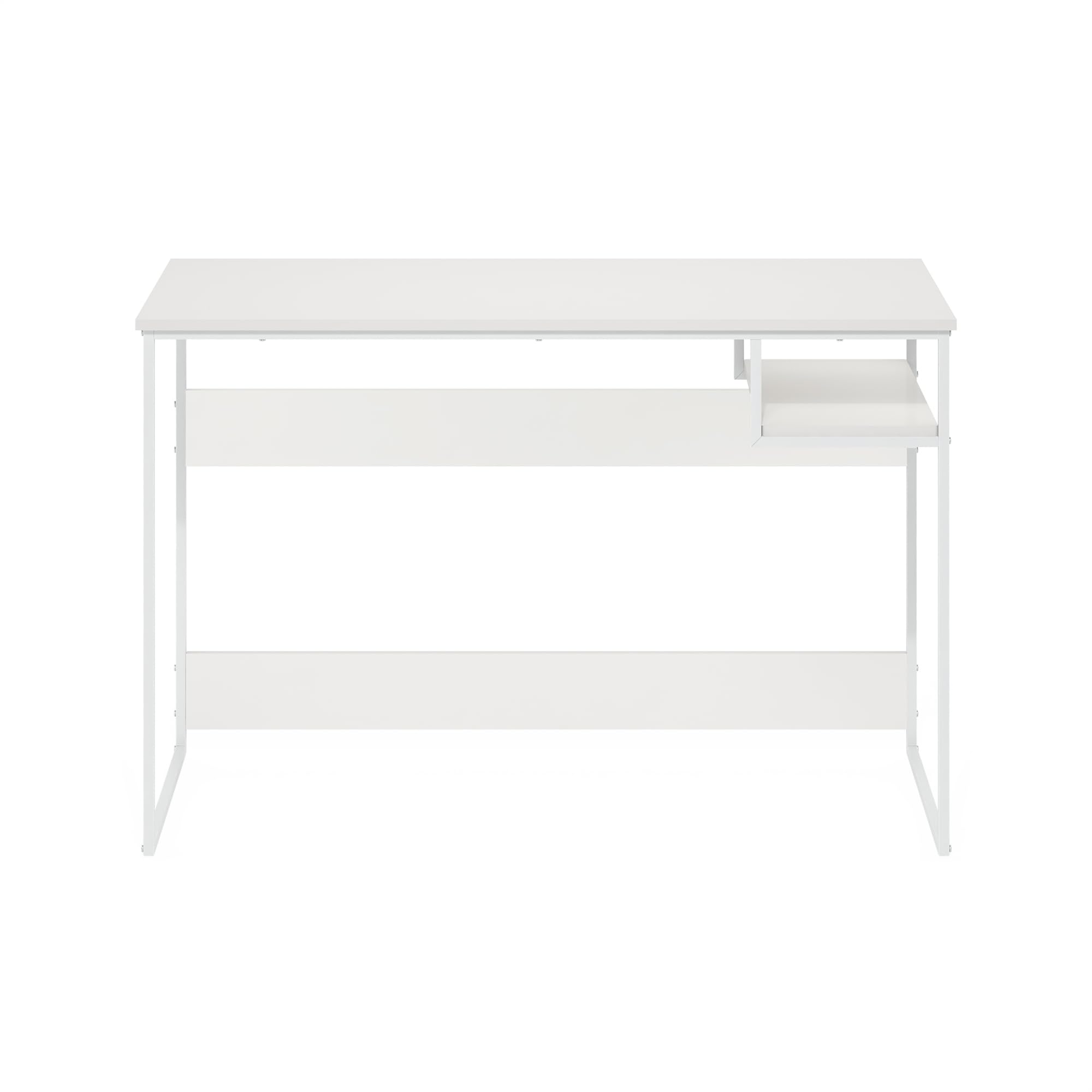 Furinno Moretti Scrivania da studio Modern Lifestyle, larghezza 114 cm, Bianco solido/Bianco