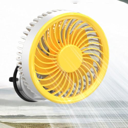 Ventilador de pared - Ventilador de escritorio | Personal | Vehículo con ventosa | Ventosa recargable por USB 3000 mAh circulador de aire para garaje, almacén, hogares, fábrica, dormitorio, tienda y