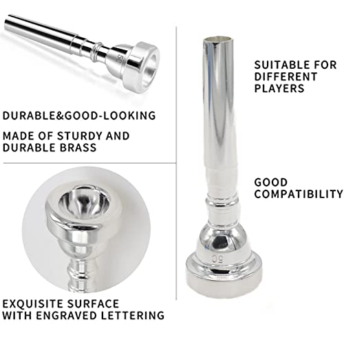 image for CashBeat 7C Trumpet Mouthpiece Set, Silver Plated Brass, Beginner to P