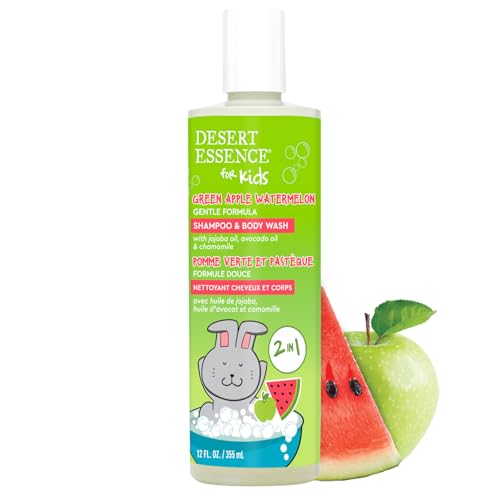 Image of Desert Essence Kids 2-in-1 Shampoo & Body Wash 12.0 fl oz - Vegan, Gluten-Free. Cruelty-Free - Leaves Hair & Skin Nourished - Gentle Formula (Green Apple)
