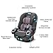Graco 4Ever DLX SnugLock 4 in 1 Car Seat | Infant to Toddler Car Seat, with 10 Years of Use | Featuring Easy-Install SnugLock Technology, Leila , 21x19x24.5 Inch (Pack of 1)