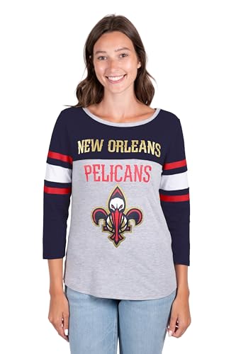 Camiseta de béisbol de la NBA de manga larga 3/4 en gris jaspeado talla M