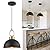 Farmhouse Pendant Light Fixture 1 Pack, Space Saving Industrial 10.2 in Hanging Light, Matte Black with Gold Handle, Adjustable Height, Vintage Shade, Brightness, Kitchen, Dining, Living Room
