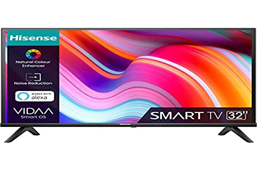 Hisense 32' HD 32E43KT, Smart TV VIDAA U6, Game Mode, controles de voz Alexa, sintonizador DVB-T2/S...