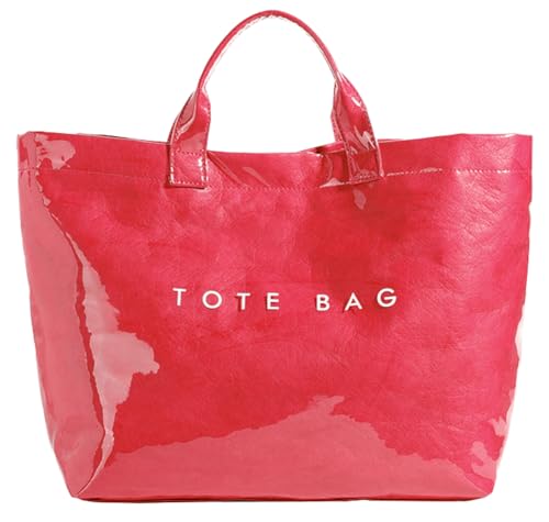 Image of Caistre Women's PVC Tote Handbags Shoulder Bag Winter Fall Fashion Kraft Paper Tote Bag Y2K Large Shopping Bag