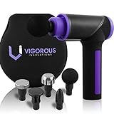 VI PRO Percussive Massage Gun for Back, Neck, Shoulder, Leg Pain– Deep Tissue Percussion Massager with 6 Attachments. Handheld Massage Fun | Deep Tissue Muscle Massage Gun Therapy | Body Massager Gun