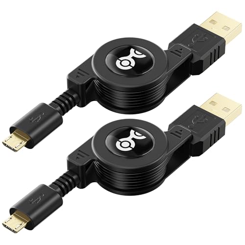 Cable Matters 2-Pack Retractable Micro USB Cable - 2.5 Feet
