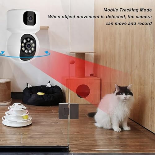Image of Panoramic 5MP Indoor WiFi Smart CCTV Camera for Home | 1080p HD | Color Night Vision | Motion Detection | Two Way Audio | Wireless Home Security Camera with Mobile App V380 Pro (CV Dual Lens)