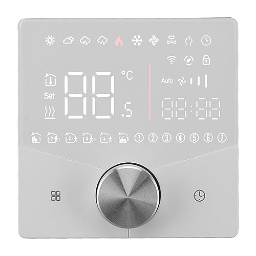 Fafeicy Affichage de Couleur Smart Digital Thermostat LCD avec Contrôle Précis pour le Chauffage du Sauna et du Sol (WHITE)