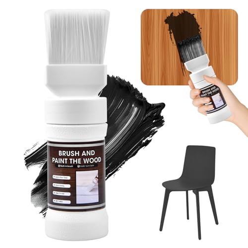 Wood Touch Up Paint, Multi Surface Touch Up Paint Pen, Refinishing for Door, Cabinets, Furniture, Metal - No Sanding, Fast-Drying, Water-Based Multi-Surface (6.35 Oz) (Black)