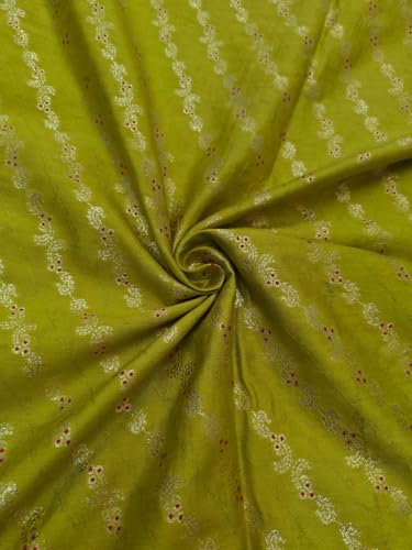 Tissu brocart de soie anti pli pour costume structuré rigide citron doré