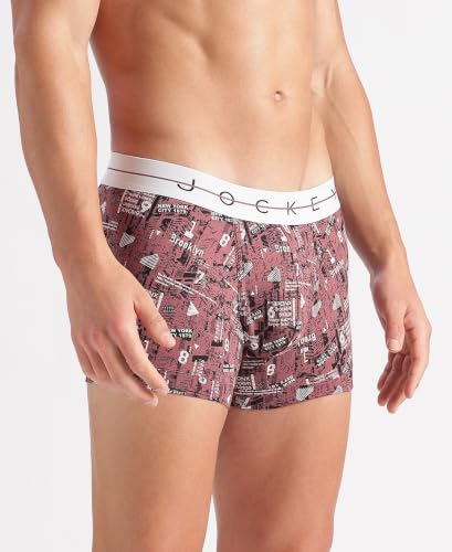 Image of Jockey NY02 Men Super Combed Cotton Elastane Stretch Printed Trunk with Ultrasoft Waistband (Prints May Vary)