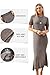 Arach&Cloz Womens Summer Wool Blend T Shirt Maxi Dress 2025 Fall Casual Short Sleeve Crew Neck Slit Fashion Sweater Knit Long Dresses Trendy Travel Vacation Outfits Coffee S