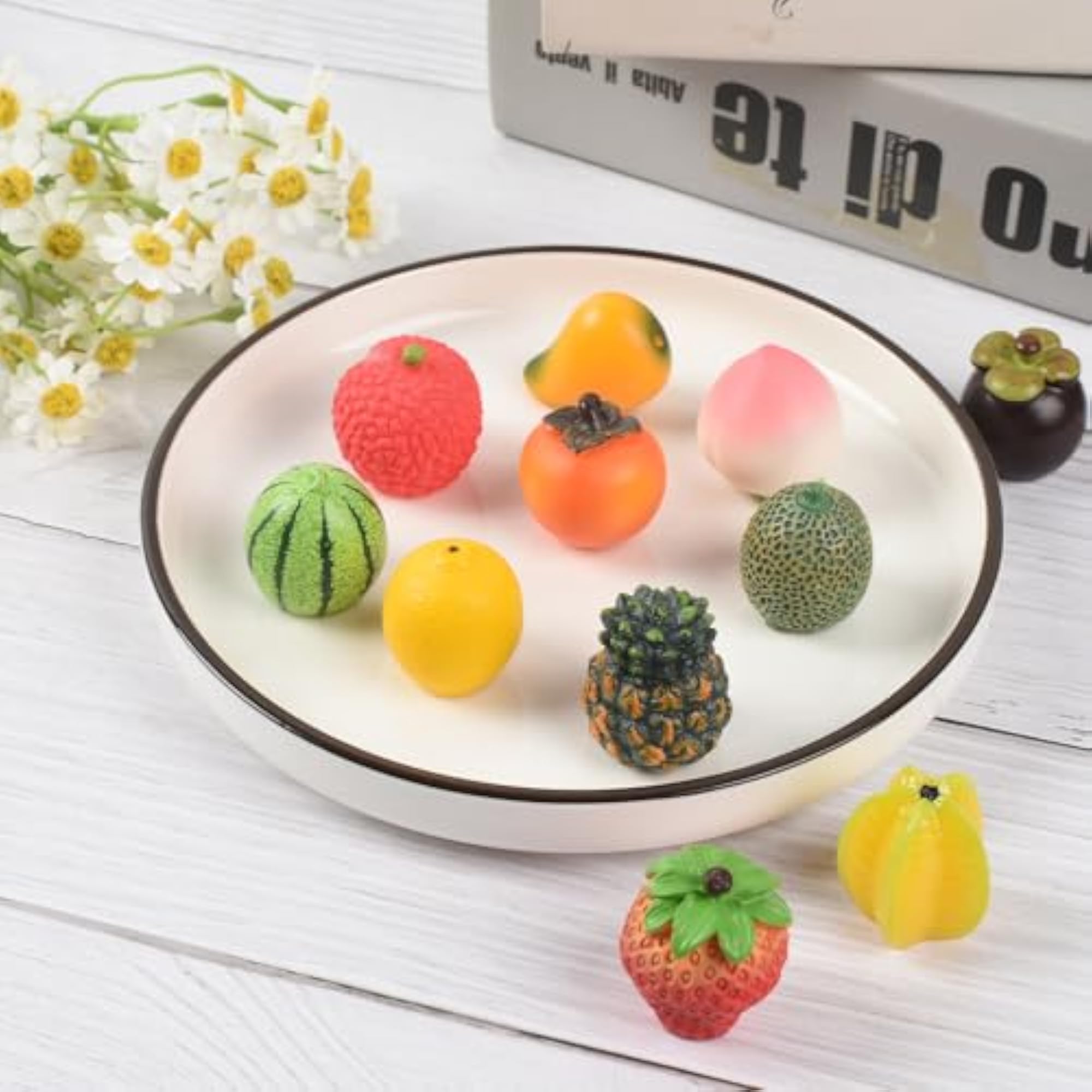 Mini Mixed Fruits 11Pcs, Artificial Fruit Figurines for Display