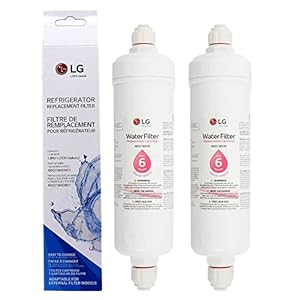 LG ADQ73693901 Cartucho de filtro de agua de repuesto para refrigerador con ajuste a presión (paquete de 2)