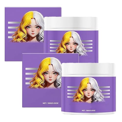 Mascarilla capilar antiamarilleo, mascarilla capilar de acondicionamiento profundo, para cabello rubio y plateado, reparación hidratante (2pcs)
