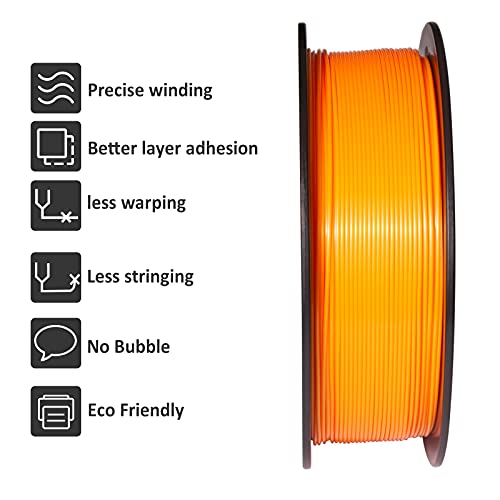 Image of Geeetech Orange PLA 3D Printer Filament, PLA 3D Printer Filament 1kg Spool(2.2lbs) Dimensional Accuracy + /- 0.02 mm, 3D Printing Filament Fits for Most FDM 3D Printers