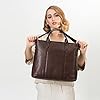 FARMHOOD Memphis Damen/Herren Leder Handtasche | Henkeltasche mit Laptopfach und abnehm-& längenverstellbarem Riemen | 37 cm große Tragetasche mit Hauptfach, Steckfächer & Reißverschluss #2