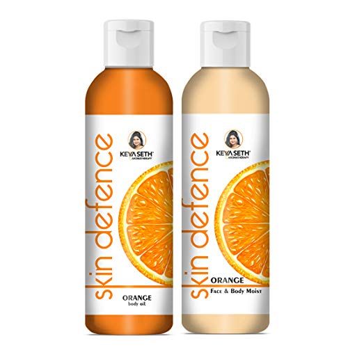 Keya Seth Aromatherapy Complete Winter Skin Care Combo Enriched with Vitamin C, Skin Defence Orange Body oil 200ml + Orange Face & Body Moisturizer 200ml