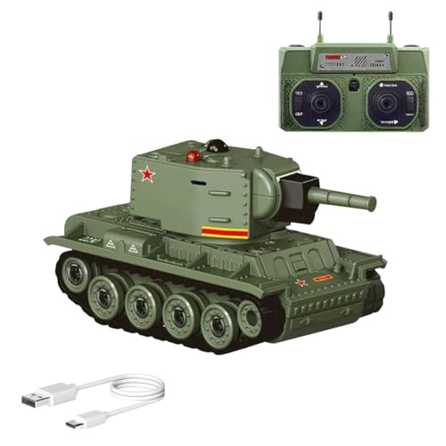 Quibuilds 1/64 Scale 2.4G Mini RC Battle Tank with Infrared Combat Mode, Rotating Turret & Track Drive, Alloy Body for Indoor & Outdoor Battles, for Teens, Hobbyists & Collectors