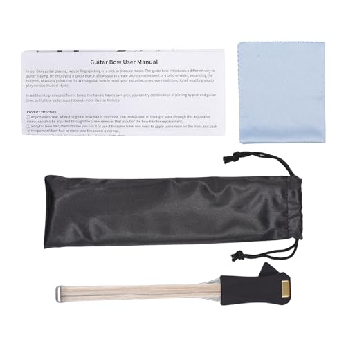 Guitar Picasso Bow Kit, Doppelseitiges Aluminium -Legier -Gitarrenbow -Pick mit Wischtuch -Aufbewahrungsbeutel Accessoire für Folk Acoustic String Instrument