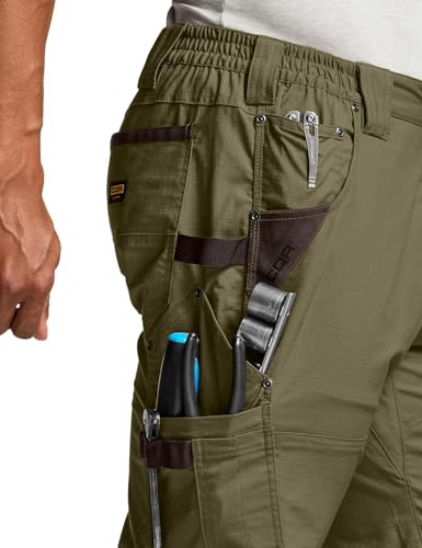 Image of CQR Men's Quick Dry Work Pants, Water Resistant Outdoor Tactical Pants, Lightweight Stretch Cargo Hiking Pants