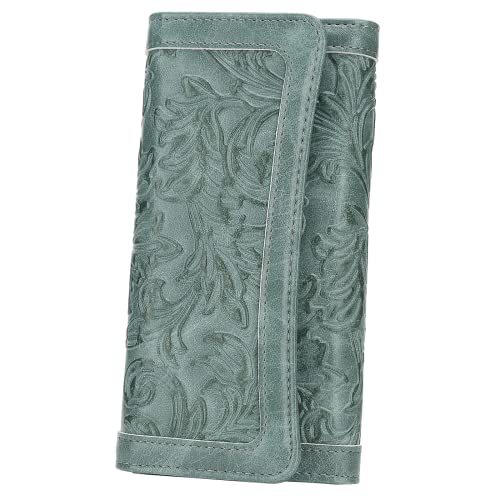 Meitrue Women's Wallet Leather Rfid Blocking Trifold Ladies Purse Embossed Long Clutch Card Holder Phone Checkbook Organizer 2214 #TOP14