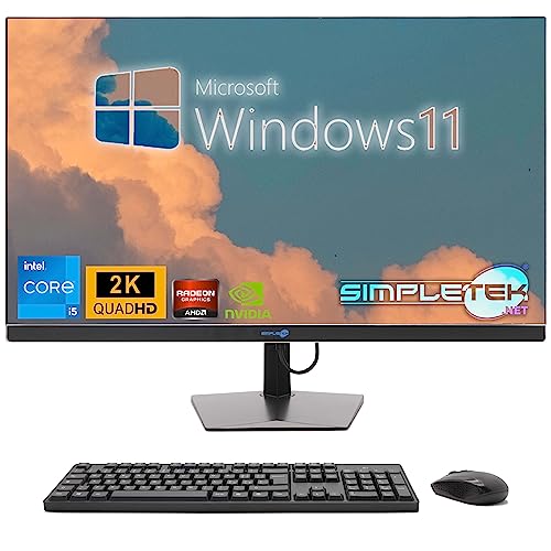 SIMPLETEK – PC AIO All In One 27" FHD Core i5 Windows 11 | 8GB RAM SSD 240GB | Leistungsstark, schnell, Unterhaltung