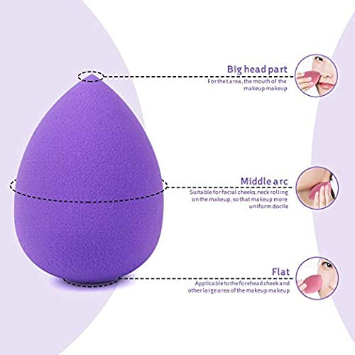 Makeup Sponges, ESARORA 6 Pieces (3+3) Foundation Blending Sponges Flawless Makeup Blender for Liquid Creams and Powders - Multi Color and Saving Money Makeup Sponge