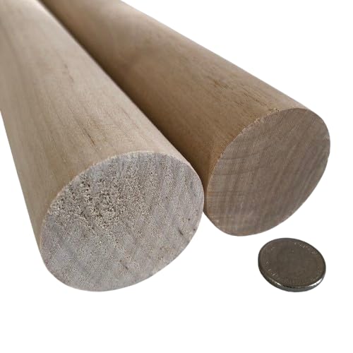 Trustleaf 40mm x 600mm (60cm) Wooden Birch Dowels/Craft Sticks - (10 Pack)