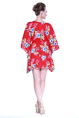 Image of Matchable Family Hawaiian Luau Men Women Girl Boy Clothes in Hibiscus Red