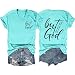Christian Shirts for Women But God Letter Print Tshirts Religion Faith Graphic Tees Casual Short Sleeve V Neck Tops Water Blue