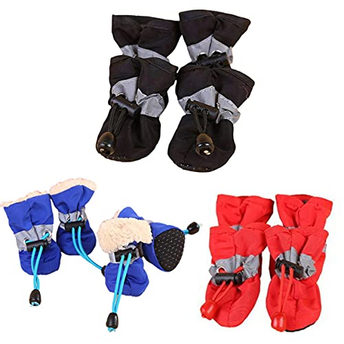 Kleine Katten Honden Puppy Honden Sokken Booties, 4 stuks Winter Waterdichte Hondenschoenen Antislip Regen Warm… - Image 4