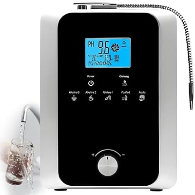 Alkaline Water Ionizer Machine, 11 Titanium Plates, PH 3-11, Self-Cleaning, 800mV ORP, 8000L Filter, Home Use & Acidic Water (Silver) - Health & Hydration