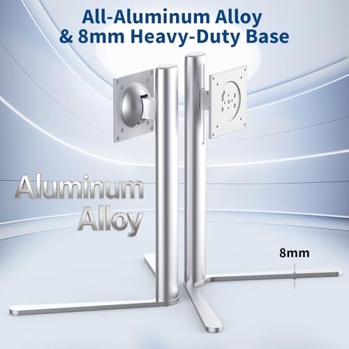 Image of Aluminum Monitor Stand with Spring-Adjustable Height, Vesa Mount with Full Tilt, Swivel & Rotation, Only for 7.7-11LB Monitor Weight Range