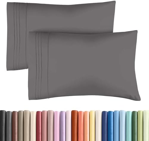 King Pillow Cases Set of 2 - Ultra Soft Cozy Pillowcase Covers - Dark Grey | Hotel Quality, Comfortable Bedding for Women, Men, Kids & Teens, Machine Washable Pillow Protectors, 2 Piece Set, King Size