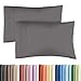 CGK Unlimited Dark Grey Pillow Cases - Queen Size Set of 2 - Soft and Comfortable - Fits 20x20 20x26 20x30 - Two Pack - Pillow Cover Insert