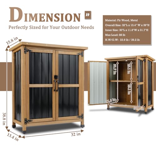 Image of PetsCosset Small Weatherproof Outdoor Storage Cabinet with Lockable Doors