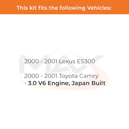 Image of Max Advanced Brakes Front & Rear Brake Kit Compatible With 2000 2001 Toyota Camry 3.0L Compatible With Lexus ES300 Replacement Geomet Coated OE Disc Brake Rotors and Ceramic Brake Pads