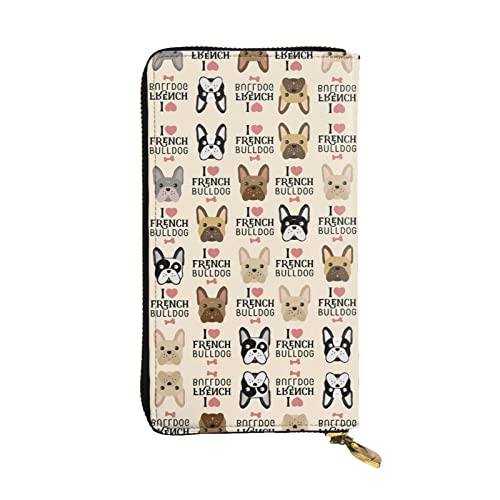 Portefeuille Niagara Falls en cuir grand format I Love French Bulldog au design classique