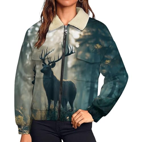 Manteau grande taille chaud et blouson polaire femme imprimé