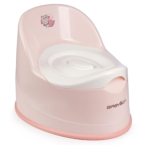 BABYLON Vasino per bambini con coperchio Giant anti scivolo Vasino per bambini wc, colore: rosa