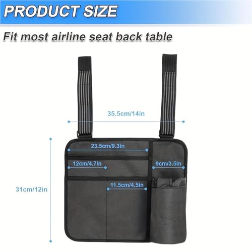 Bolsa de almacenamiento para asiento de avión con múltiples bolsillos miniatura 6