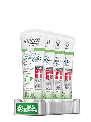 lavera basis sensitiv Zahncreme Mint, 4er Pack (4 x 75 ml)