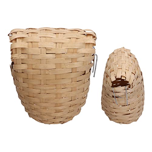 Pássaro Com Gancho para Jardim Ao Ar Livre, 2 Peças Fi Bird House, Pássaros Artesanais para Camadas