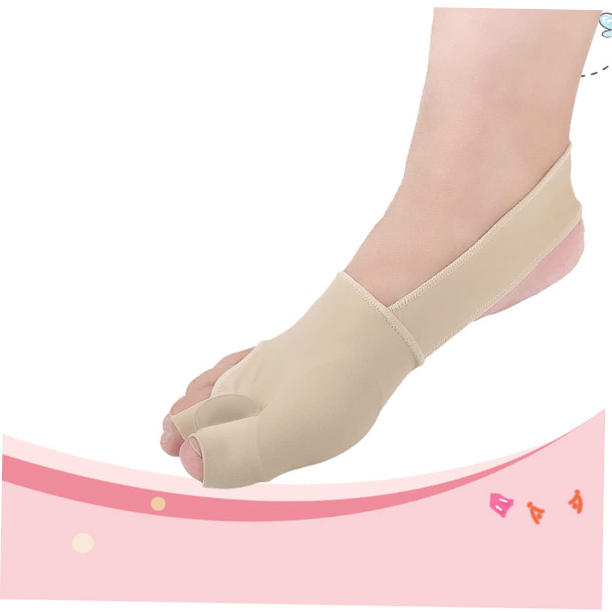 Ipetboom 1Pair Thumb Bunions Socks Liners for Relief Comfortable Toes Separator for Foot Ease for Pedicure and Daily Wear