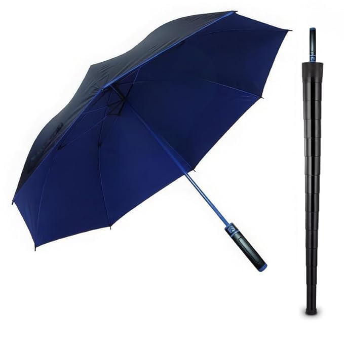 STYLE 54 Inch Big Size Umbrella (YELLOW) with Waterproof Jacket, UV 50+ Protective Coating, and Fiberglass Shaft - Quick Drying Fabric - Perfect Big Umbrella for Rain, Wind and Sun (BLUE)-image-10
