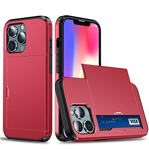 Coque de téléphone pour iPhone XS Max portefeuille rouge étui porte-carte
